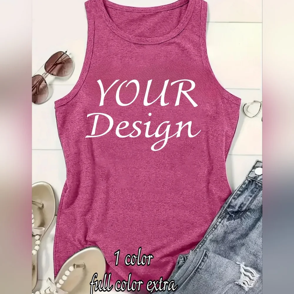 Dark Gray Tank W UR Design Or Text. 1 Color. Full Color Slightly Exra M-XXL - Picture 4 of 8